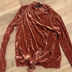 Velvet long sleeve top
